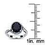 1 3/4 Carat Oval Shape Sapphire and Halo Diamond Ring In 14 Karat White Gold Image-5