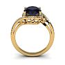 1 3/4 Carat Oval Shape Sapphire and Halo Diamond Ring In 14 Karat Yellow Gold Image-4