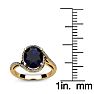 1 3/4 Carat Oval Shape Sapphire and Halo Diamond Ring In 14 Karat Yellow Gold Image-5