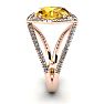 1 1/2 Carat Oval Shape Citrine and Halo Diamond Ring In 14 Karat Rose Gold Image-3