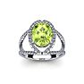 1 3/4 Carat Oval Shape Peridot and Halo Diamond Ring In 14 Karat White Gold Image-1