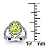1 3/4 Carat Oval Shape Peridot and Halo Diamond Ring In 14 Karat White Gold Image-5