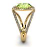 1 3/4 Carat Oval Shape Peridot and Halo Diamond Ring In 14 Karat Yellow Gold Image-3