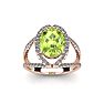 1 3/4 Carat Oval Shape Peridot and Halo Diamond Ring In 14 Karat Rose Gold Image-1