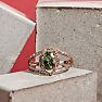 1 3/4 Carat Oval Shape Peridot and Halo Diamond Ring In 14 Karat Rose Gold Image-3