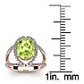 1 3/4 Carat Oval Shape Peridot and Halo Diamond Ring In 14 Karat Rose Gold Image-6
