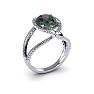 1-1/2 Carat Oval Shape Mystic Topaz Ring With Fancy Diamond Halo In 14 Karat White Gold Image-2