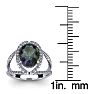 1-1/2 Carat Oval Shape Mystic Topaz Ring With Fancy Diamond Halo In 14 Karat White Gold Image-5