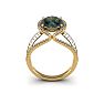 1-1/2 Carat Oval Shape Mystic Topaz Ring With Fancy Diamond Halo In 14 Karat Yellow Gold Image-4