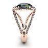 1-1/2 Carat Oval Shape Mystic Topaz Ring With Fancy Diamond Halo In 14 Karat Rose Gold Image-3