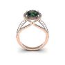 1-1/2 Carat Oval Shape Mystic Topaz Ring With Fancy Diamond Halo In 14 Karat Rose Gold Image-4