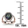 1-1/2 Carat Oval Shape Mystic Topaz Ring With Fancy Diamond Halo In 14 Karat Rose Gold Image-5