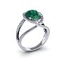 1 1/2 Carat Oval Shape Emerald and Halo Diamond Ring In 14 Karat White Gold
 Image-2