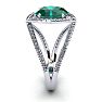 1 1/2 Carat Oval Shape Emerald and Halo Diamond Ring In 14 Karat White Gold
 Image-3