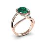 1 1/2 Carat Oval Shape Emerald and Halo Diamond Ring In 14 Karat Rose Gold
 Image-2