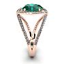 1 1/2 Carat Oval Shape Emerald and Halo Diamond Ring In 14 Karat Rose Gold
 Image-3