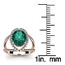 1 1/2 Carat Oval Shape Emerald and Halo Diamond Ring In 14 Karat Rose Gold
 Image-5