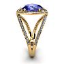 1 3/4 Carat Oval Shape Tanzanite and Halo Diamond Ring In 14 Karat Yellow Gold

 Image-3