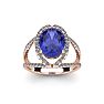1 3/4 Carat Oval Shape Tanzanite and Halo Diamond Ring In 14 Karat Rose Gold

 Image-1