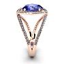 1 3/4 Carat Oval Shape Tanzanite and Halo Diamond Ring In 14 Karat Rose Gold

 Image-3