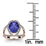 1 3/4 Carat Oval Shape Tanzanite and Halo Diamond Ring In 14 Karat Rose Gold

 Image-5