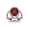 Garnet Ring: Garnet Jewelry: 2 Carat Oval Shape Garnet and Halo Diamond Ring In 14 Karat Rose Gold
 Image-1