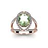 1 1/2 Carat Oval Shape Green Amethyst and Halo Diamond Ring In 14 Karat Rose Gold
 Image-1