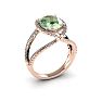 1 1/2 Carat Oval Shape Green Amethyst and Halo Diamond Ring In 14 Karat Rose Gold
 Image-2