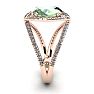 1 1/2 Carat Oval Shape Green Amethyst and Halo Diamond Ring In 14 Karat Rose Gold
 Image-3