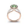 1 1/2 Carat Oval Shape Green Amethyst and Halo Diamond Ring In 14 Karat Rose Gold
 Image-4