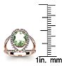 1 1/2 Carat Oval Shape Green Amethyst and Halo Diamond Ring In 14 Karat Rose Gold
 Image-5