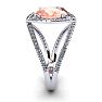1-1/2 Carat Oval Shape Morganite and Halo Diamond Ring In 14 Karat White Gold Image-3