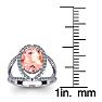 1-1/2 Carat Oval Shape Morganite and Halo Diamond Ring In 14 Karat White Gold Image-5