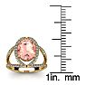 1-1/2 Carat Oval Shape Morganite and Halo Diamond Ring In 14 Karat Yellow Gold Image-5