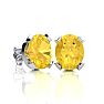 3 Carat Oval Shape Citrine Necklace and Earring Set In Sterling Silver Image-2