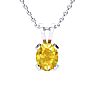 3 Carat Oval Shape Citrine Necklace and Earring Set In Sterling Silver Image-3