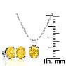 3 Carat Oval Shape Citrine Necklace and Earring Set In Sterling Silver Image-4