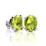 3 Carat Oval Shape Peridot Necklace and Earring Set In Sterling Silver Image-2