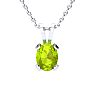 3 Carat Oval Shape Peridot Necklace and Earring Set In Sterling Silver Image-3