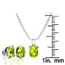 3 Carat Oval Shape Peridot Necklace and Earring Set In Sterling Silver Image-4
