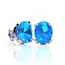 3 Carat Oval Shape Blue Topaz Necklace and Earring Set In Sterling Silver Image-2