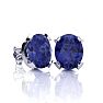 3 Carat Oval Shape Tanzanite Necklace and Earring Set In Sterling Silver Image-2