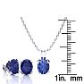 3 Carat Oval Shape Tanzanite Necklace and Earring Set In Sterling Silver Image-4