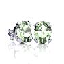 3 Carat Oval Shape Green Amethyst Necklace and Earring Set In Sterling Silver Image-2