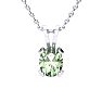 3 Carat Oval Shape Green Amethyst Necklace and Earring Set In Sterling Silver Image-3