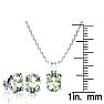 3 Carat Oval Shape Green Amethyst Necklace and Earring Set In Sterling Silver Image-4