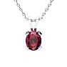 3 Carat Oval Shape Ruby Necklace and Earring Set In Sterling Silver Image-3
