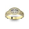 1 Carat Marquise Shape Antique Halo Diamond Engagement Ring In 14 Karat Yellow Gold Image-1