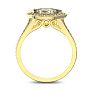 1 Carat Marquise Shape Antique Halo Diamond Engagement Ring In 14 Karat Yellow Gold Image-3