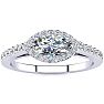 3/4 Carat Marquise Shape Halo Diamond Engagement Ring in 14 Karat White Gold Image-1